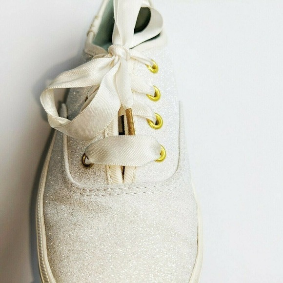 Kate Spade Keds 12 Girls Champion Silver & Gold Glitter Sneakers - Picture 7 of 7